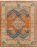 Isparta ISP-1000 Traditional Wool Rug ISP1000-810 Camel, Tan, Moss, Burnt Orange, Navy, Denim 100% Wool 8' x 10'