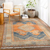 Isparta ISP-1000 Traditional Wool Rug ISP1000-912 Camel, Tan, Moss, Burnt Orange, Navy, Denim 100% Wool 9' x 12'