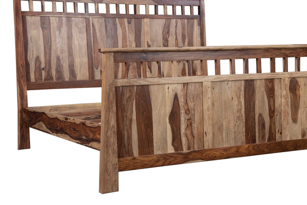 Porter Designs Kalispell Solid Sheesham Wood King Natural Bed Natural 04-116-17-PDU101-KIT