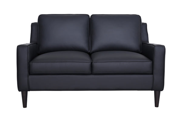 Porter Designs Lazio High Quality Leather Modern Loveseat Black 02-204C-02-5990