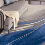 Nourison Twilight TWI28 Artistic Machine Made Loomed Indoor Area Rug Ivory Grey Blue 12' x 15' 99446494009