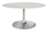 English Elm EE2896 Marble, MDF, Iron, Aluminum Modern Commercial Grade Dining Table White, Silver Marble, MDF, Iron, Aluminum