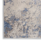 Nourison Sleek Textures SLE04 Machine Made Power-loomed Indoor Area Rug Blue/Ivory/Grey 9'3" x 12'9" 99446711694