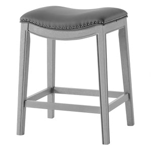 Grover Leatherette Counter Stool Matte Gray