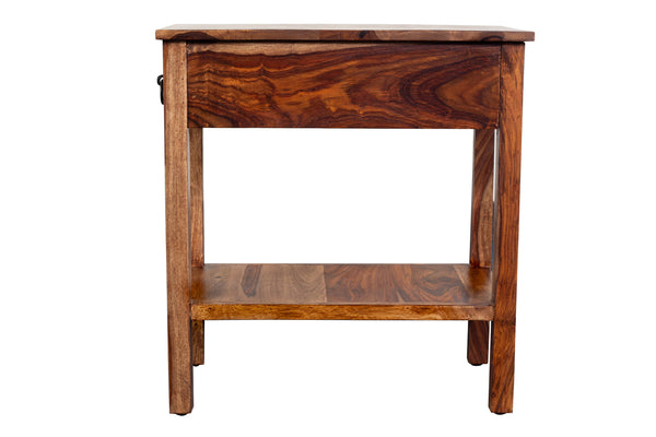 Porter Designs Sheesham Accents Solid Wood Natural End Table Brown 05-116-07-PDU08H
