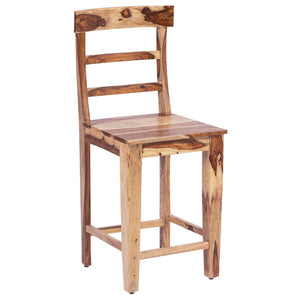 Porter Designs Taos Solid Sheesham Wood Natural Counter Chair Natural 07-196-02-9026-1