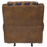 Porter Designs Hunter Wildlife Pattern Reversible to Leather-Look Transitional Recliner Brown 03-33C-11-8020N