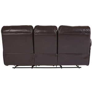 Porter Designs Ramsey Leather-Look Transitional Reclining Sofa Brown 03-112C-01-6013