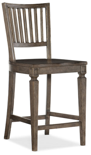 Hooker Furniture Woodlands Traditional-Formal Counter Stool in Rubberwood and Poplar Solids and Plywood 5820-75350-84