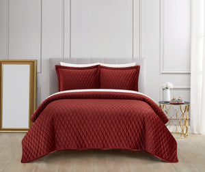 Wafa Brick Queen 7pc Quilt Set