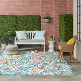 Nourison Waverly Sun N' Shade SND84 Outdoor Machine Made Power-loomed Indoor/outdoor Area Rug Ivory/Multi 10' x 13' 99446765468