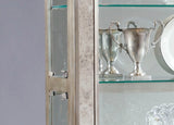 Pulaski Furniture Antique Style 5 Shelf Mirrored Curio Cabinet in Aged Silver 21384-PULASKI 21384-PULASKI