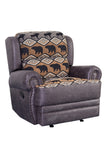 Porter Designs Hunter Wildlife Pattern Reversible to Leather-Look Transitional Recliner Gray 03-33C-11-8022