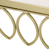 Breu Modern Glam Console Table with Petal Accents, Gold and White Noble House