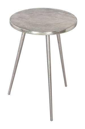 Zuo Modern Politik Aluminum Modern Commercial Grade Side Table Silver Aluminum