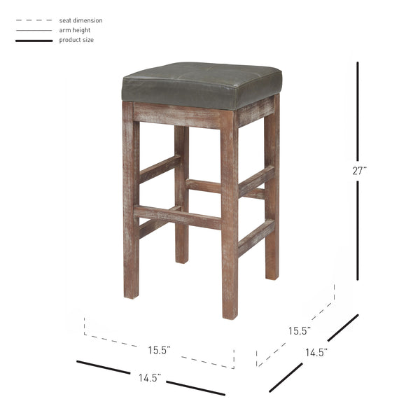 Valencia Backless Bonded Leather Counter Stool with Solid Birch Frame – Perfect for Any Decor Style!