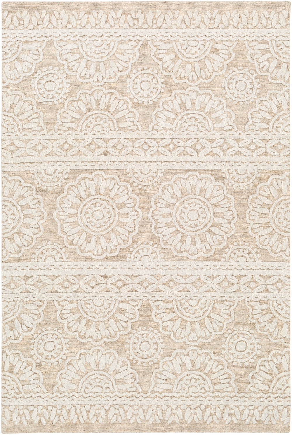 Izmir IZM-2304 Traditional Wool Rug IZM2304-81012 Khaki, Ivory 100% Wool 8'10" x 12'
