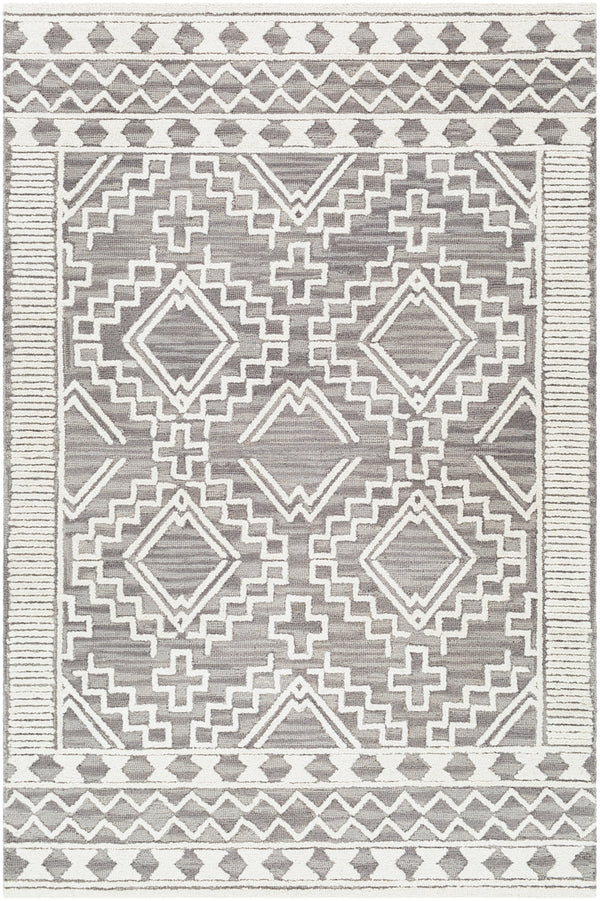 Izmir IZM-2309 Global Wool Rug IZM2309-81012 Charcoal, Light Gray, Ivory 100% Wool 8'10" x 12'