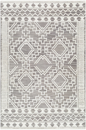 Izmir IZM-2309 Global Wool Rug IZM2309-81012 Charcoal, Light Gray, Ivory 100% Wool 8'10" x 12'