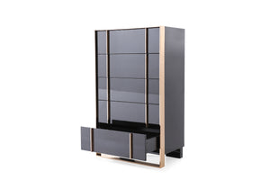 VIG Furniture Nova Domus Cartier Modern Black & Rosegold Chest VGVCJ-A002-5H