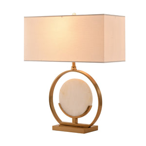 Bethel White & Gold Table Lamp in Metal & Marble