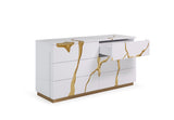 VIG Furniture Modrest Aspen Modern Wide White and Gold Dresser VGVC-J1801-D-L-B-W