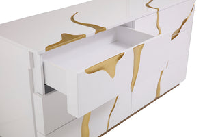 VIG Furniture Modrest Aspen Modern White & Gold Dresser VGVCJ1801-D-WHT