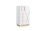 VIG Furniture Modrest Nixa Modern White & Gold Chest VGVCJ1909-5H-WHT