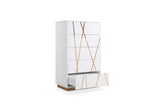 VIG Furniture Modrest Nixa Modern White & Gold Chest VGVCJ1909-5H-WHT