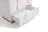 VIG Furniture Modrest Nixa Modern White & Gold Chest VGVCJ1909-5H-WHT