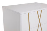 VIG Furniture Modrest Nixa Modern White & Gold Chest VGVCJ1909-5H-WHT