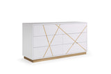 VIG Furniture Modrest Nixa  Modern White & Gold Dresser VGVCJ1909-D-WHT