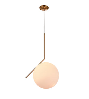 Bethel Gold Single Pendant Lighting in Iron & Glass