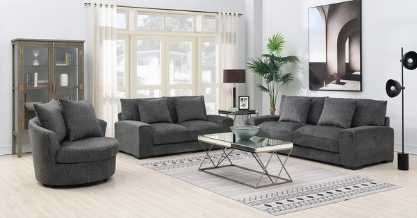 Porter Designs Big Chill Soft Microfiber Accent Swivel Contemporary Accent - Swivel Gray 01-33C-14-4438