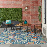 Nourison Waverly Sun N' Shade SND84 Outdoor Machine Made Power-loomed Indoor/outdoor Area Rug Blue/Multicolor 10' x 13' 99446765451
