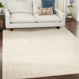 Nourison Nicole Curtis Series 2 SR201 Modern & Contemporary Handmade Hand Tufted Indoor only Area Rug Ivory 7'9" x 9'9" 99446879615