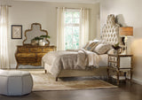 Hooker Furniture Sanctuary Traditional-Formal California King-King Tufted Headboard - Bling in Hardwood Solids, Fabric, Mirror 3016-90866