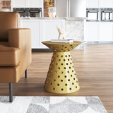 Zuo Modern Proton Iron Modern Commercial Grade Side Table Gold Iron