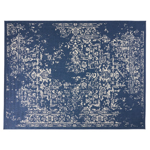 Althoff 7'10" x 10' Indoor/Outdoor Area Rug, Blue and Ivory Noble House