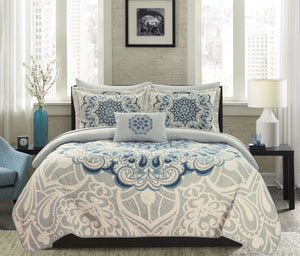 Raina Blue King 4pc Quilt Set