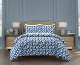 Chrisley Navy Queen 3pc Duvet Set