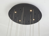 Bethel Black Chandelier in Stainless Steel