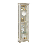 Side Entry 5 Shelf Curio Cabinet in Weathered White