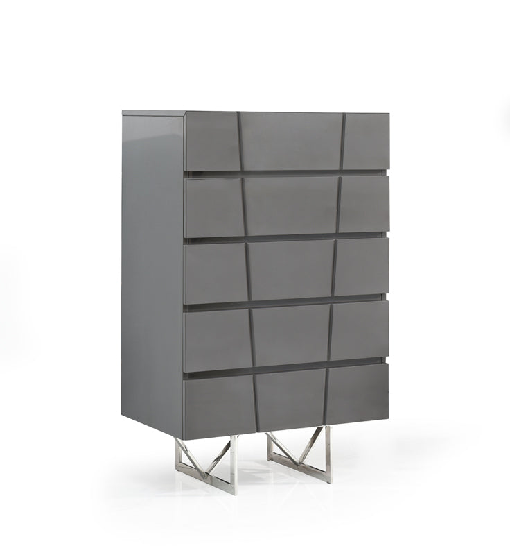VIG Furniture Modrest Chrysler Modern Grey Chest VGVCJ8978-5H-GRY