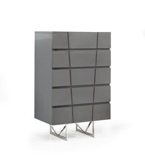 VIG Furniture Modrest Chrysler Modern Grey Chest VGVCJ8978-5H-GRY