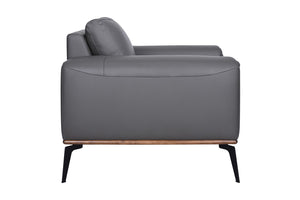 Porter Designs Pietro Top Grain Leather Contemporary Chair Gray 02-204C-03-2110