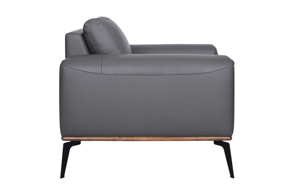 Porter Designs Pietro Top Grain Leather Contemporary Chair Gray 02-204C-03-2110