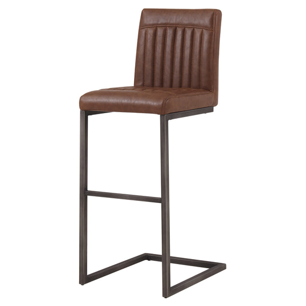 Ronan Vintage Industrial Leatherette Bar Stools - Set of 2 with Chic Tufting & Durable Design