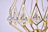 Bethel Gold Chandelier in Metal & Crystal