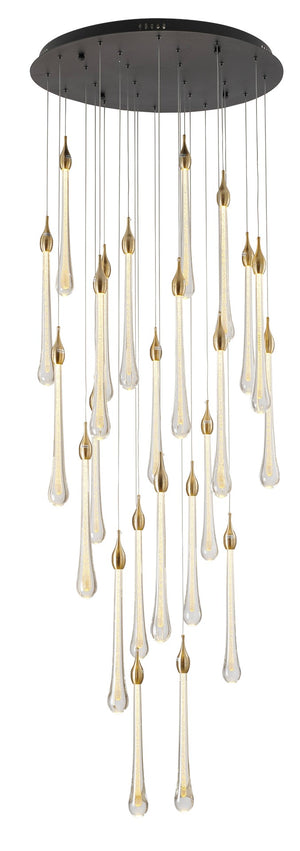 Bethel Gold LED Chandelier in Metal & Glass